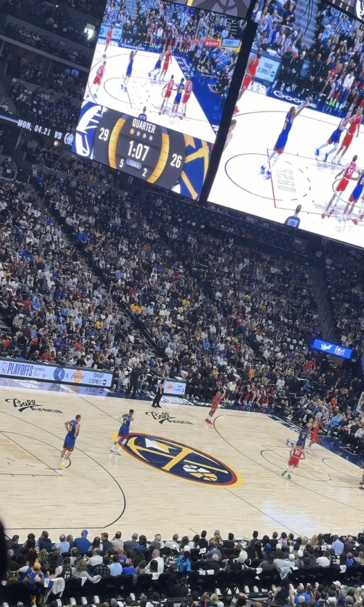 An NBA playoff game at Ball Arena, the backdrop to a pivotal offseason